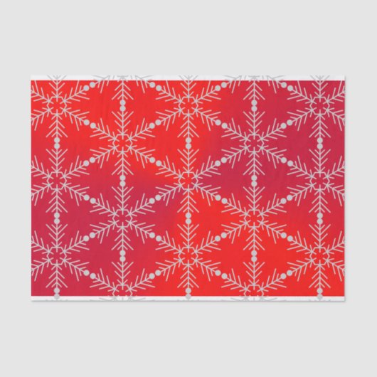 Modern Red Snowflake kerst Tissuepapier (Voorkant)
