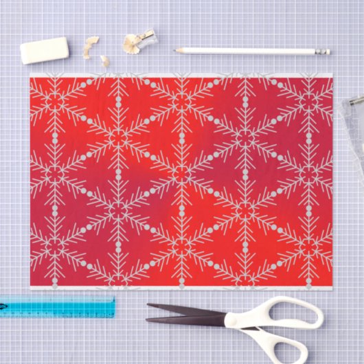 Modern Red Snowflake kerst Tissuepapier (Craft)