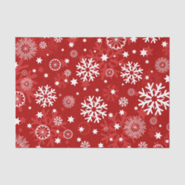 Modern Red Snowflake-kerstcadeaupapier Tissuepapier