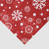 Modern Red Snowflake-kerstcadeaupapier Tissuepapier (Detail)