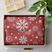 Modern Red Snowflake-kerstcadeaupapier Tissuepapier (Geschenk)