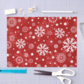 Modern Red Snowflake-kerstcadeaupapier Tissuepapier (Craft)