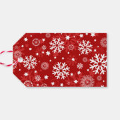 Modern Red Snowflake Merry kerstcadeLabel Cadeaulabel (Achterkant Horizontaal)