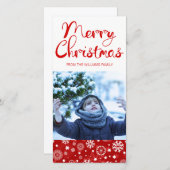 Modern Red Snowflake Merry-kerstkaart Feestdagenkaart (Voorkant / Achterkant)