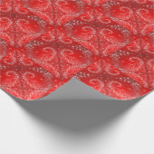 Modern Red Snowflake Pattern Cadeaupapier (Hoek)