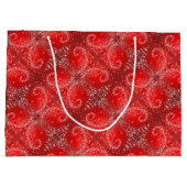 Modern Red Snowflake Pattern Groot Cadeauzakje (Achterkant)