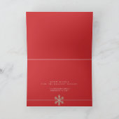 Modern Red Snowflake Rustic Wood Corporate Feestdagen Kaart (Binnen)