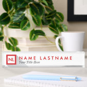 Modern Red Square Monogram Desk Naambordje