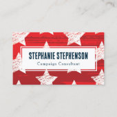 Modern Red Stars Abstract patriottisch Visitekaartje (Voorkant)