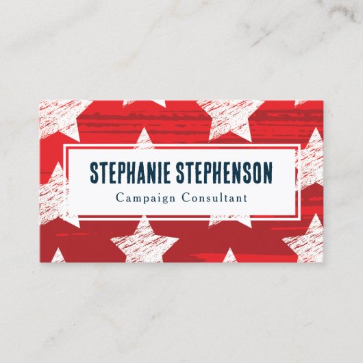 Modern Red Stars Abstract patriottisch Visitekaartje (Voorkant)