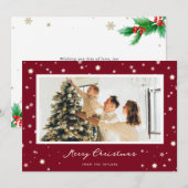 Modern Red Stars Kaartjes voor prettige kerstkaart (Voorkant / Achterkant)