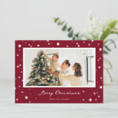 Modern Red Stars Kaartjes voor prettige kerstkaart (Staand voorkant)