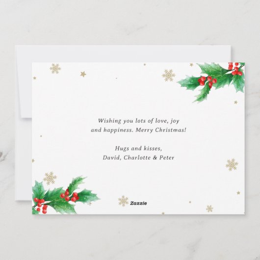 Modern Red Stars Kaartjes voor prettige kerstkaart (Achterkant)