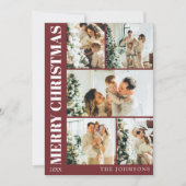 Modern Red Stijlvolle Familie Kerstvakantie Kaart (Voorkant)