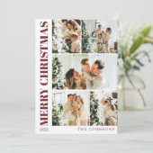 Modern Red Stijlvolle Familie Kerstvakantie Kaart (Staand voorkant)