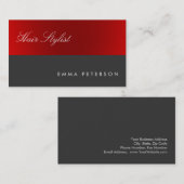 Modern Red Stripe Grey Stylist Mode Consultant Visitekaartje (Voorkant / Achterkant)