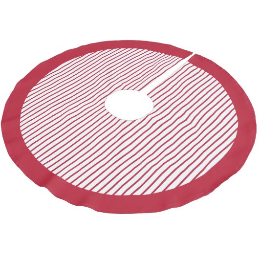 Modern Red Stripes Christmas Kerstboom Rok (Gekanteld)