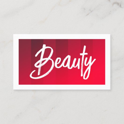 Modern Red Stripes White Beauty Hair Makeup Visitekaartje (Voorkant)