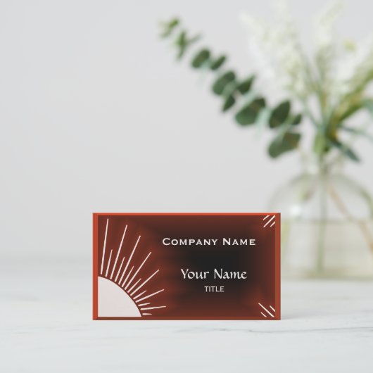 Modern Red Sun Corporate Visitekaartje (Staand voorkant)