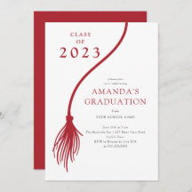 Modern Red Tassel Graduation Party