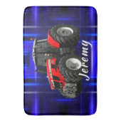 Modern Red Tractor op blauw Badmat (Voorkant Verticaal)