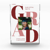 Modern Red Trendy Typography Afstuderen Fotoblokken (Voorkant)