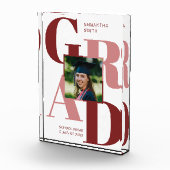 Modern Red Trendy Typography Afstuderen Fotoblokken (Rechts)