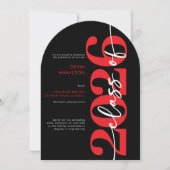 Modern Red Typography Arch Grad Announcement Kaart (Voorkant)