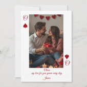 Modern Red Valentine’s Day Photo Card Kaart (Voorkant)