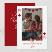 Modern Red Valentine’s Day Photo Card Kaart (Voorkant / Achterkant)