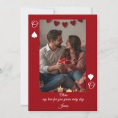 Modern Red Valentine’s Day Photo Card Kaart (Voorkant)