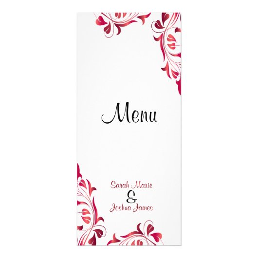 Modern Red Vine Floral - Menu (Voorkant)