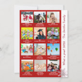 Modern Red wat een jaar in Review Feestdagenkaart (Voorkant)