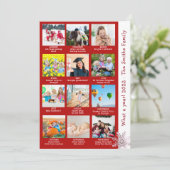 Modern Red wat een jaar in Review Feestdagenkaart (Staand voorkant)