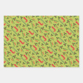 Modern Red Weave Merry kerstbessen Inpakpapier Vel (Voorkant 3)