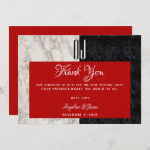 Modern Red Wedding Bedankkaart (Voorkant / Achterkant)