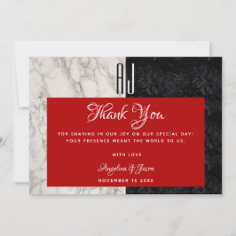 Modern Red Wedding Bedankkaart