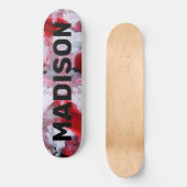 Modern Red White - Abstracte aangepaste persoonlij Persoonlijk Skateboard (Voorkant)