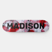 Modern Red White - Abstracte aangepaste persoonlij Persoonlijk Skateboard (Horizontaal)