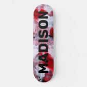 Modern Red White - Abstracte aangepaste persoonlij Persoonlijk Skateboard (Voorkant)