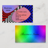 Modern Red/White/Blue Checker door Kenneth Yoncich Visitekaartje (Voorkant / Achterkant)
