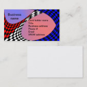 Modern Red/White/Blue Checker door Kenneth Yoncich Visitekaartje (Voorkant / Achterkant)