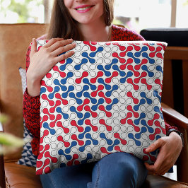Modern Red White Blue Geometric Metaball Pattern Kussen