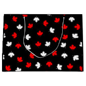 Modern Red White Canada Maple Leaf Black Pattern Groot Cadeauzakje (Voorkant)