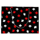 Modern Red White Canada Maple Leaf Black Pattern Groot Cadeauzakje (Achterkant)