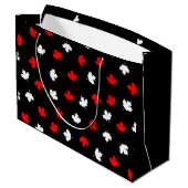 Modern Red White Canada Maple Leaf Black Pattern Groot Cadeauzakje (Achterkant Gekanteld)