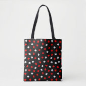 Modern Red White Canada Maple Leaf Black Pattern Tote Bag (Voorkant)