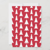 Modern Red White Cool Yule Script Geometric Trees Feestdagenkaart (Achterkant)