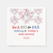 Modern Red White & Due 4th July Baby Shower Servet (Voorkant)