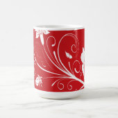 Modern Red & White Floral Koffiemok (Center)